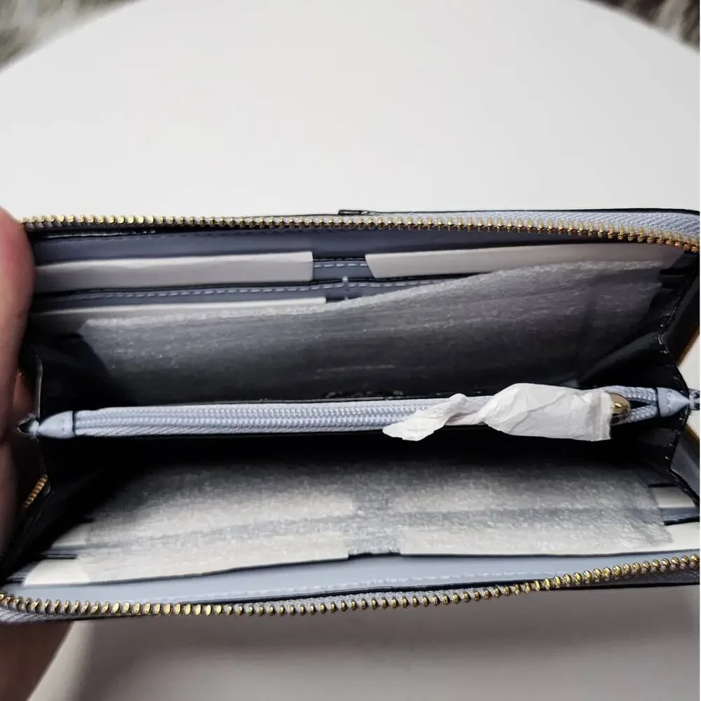 Victoria's Secret The Victoria Wallet Limited Edition Skyflower Blue Croc Pebble - Picture 7 of 10